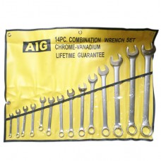 Black Hand Combination Wrench Set - 14pcs/Set - 8-32 mm - AIG